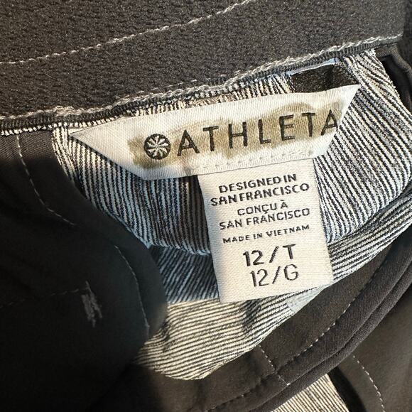 Athleta TALL Echo Wide Leg Crop Pull On Pant Grey Silver 12 - Picture 2 of 9